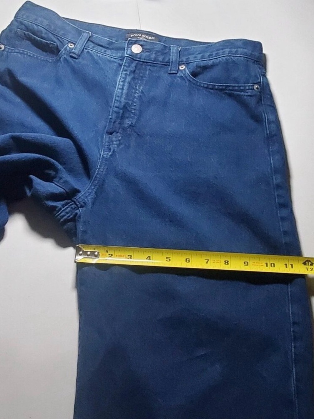 Banana Republic Summer Weight Dark Blue Wide-Leg High-Rise Jeans 12 - Picture 8 of 13
